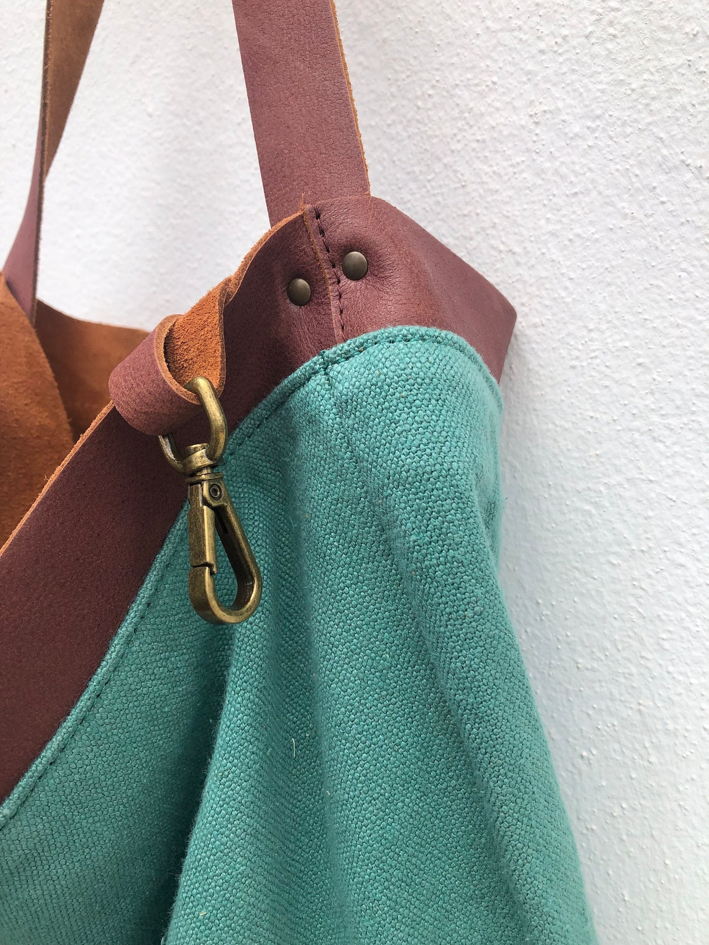 LINEN BAG - Combined with natural full grain leather