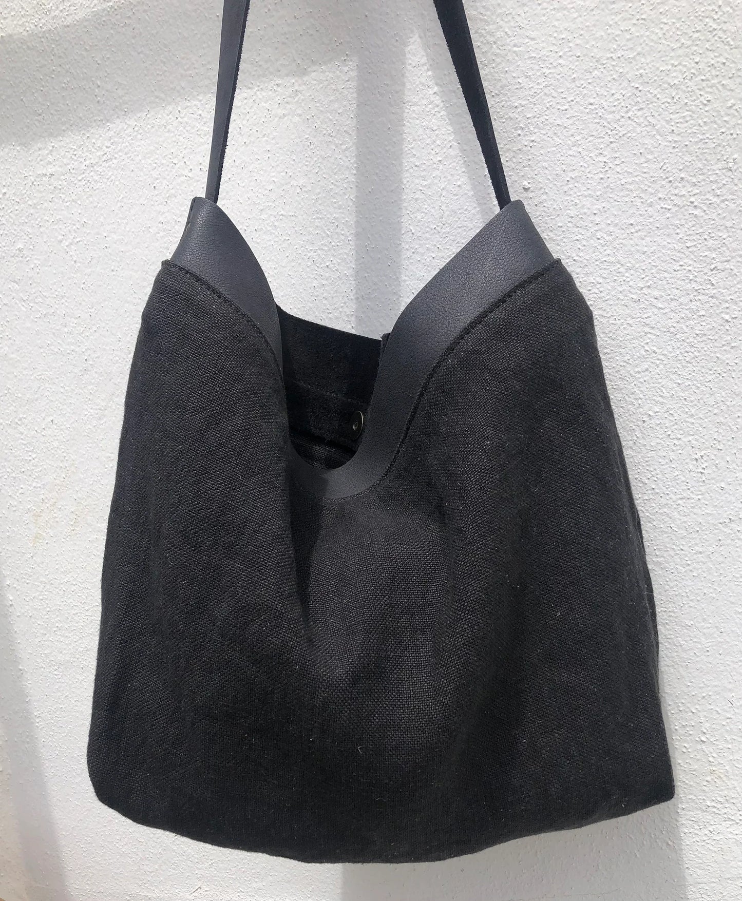 LINEN BAG - Combined with natural full grain leather – OLEA BAGS